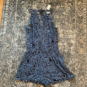 Aeropostale floral blue romper
